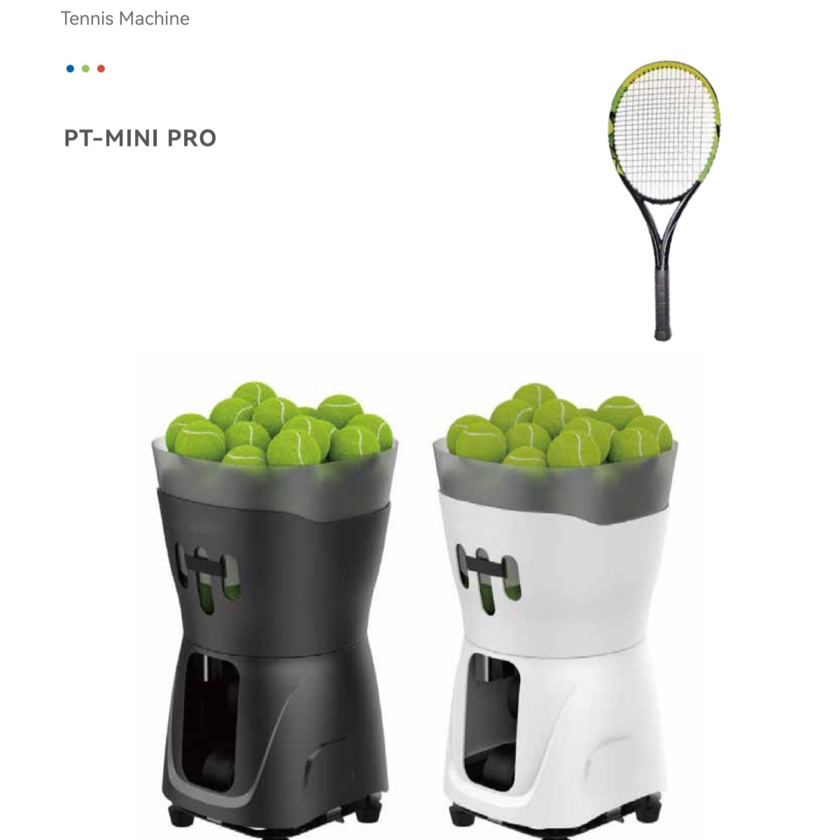 PT-Mini Pro Edgeless Tennis Serving Machine for Children Adults Teenagers-Ultra-light Portable Ball-Throwing Entertainment