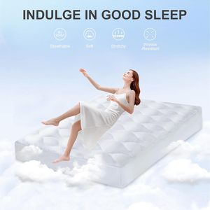 Surmatelas Queen Microfibre Pillow Top Matelas Extra Épais 8-21 ''Deep Snow Down Alternative Overfilled Plush - Product Image 5