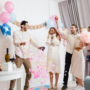 Kit de guirlande d'arche de ballons confettis épaissis rose et bleu de 36 pouces pour révélation du sexe, pour la vente en gros, au détail et la décoration de fêtes - Product Image 3