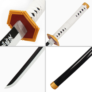 40.5 en bois épée démon tueur <span class=keywords><strong>Sabito</strong></span> Anime arme accessoires enfants jeu de rôle jouets Katana épées en bois pour Cosplay jouant garçons - Product Image 3