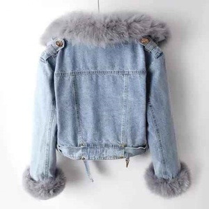 OEM Customized <b>Winter</b> Eco-Friendly 100% Cotton Washed Best Streetwear Style High Quality Crop Denim Jacket Breathable Vintage - Product Image 2