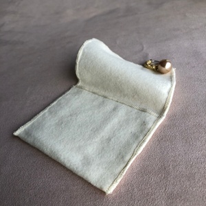 Silk Printed Silver Luxury Cotton Flannel <b>Envelope</b> Jewelry Packaging Pouch with Flap - Product Image 6