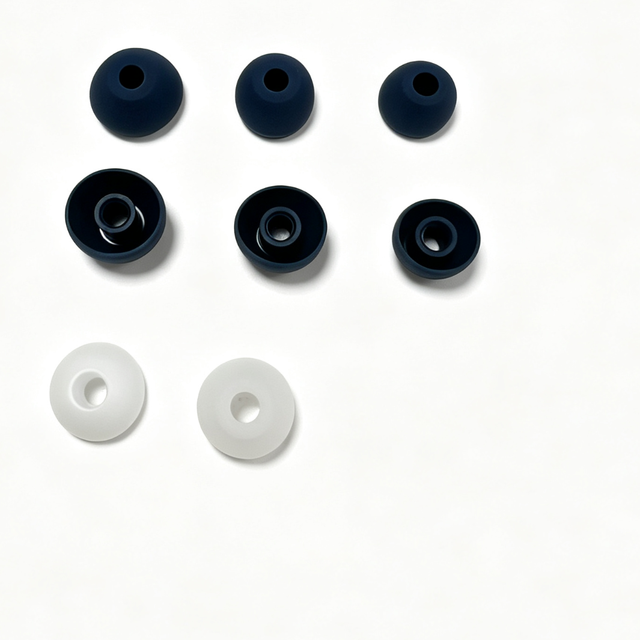 12 Pieces / 6 Pairs Silicone Breathable Earbud Replacement Ear Tips in S/M/L Sizes-Compatible Most Headphones Navy White