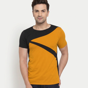 <b>Men's</b> <b>Slim</b> <b>Fit</b> Color Blocked T-<b>Shirt</b> With Geometric Pattern O-Neck Short Sleeve Casual Wear - Product Image 1