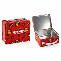 Boîte à lunch en métal personnalisée pour enfants avec poignée |   Boîte à lunch en étain personnalisée pour l'école et boîte en étain réutilisable pour cadeau