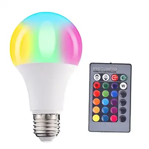 RGB LED Bola Lampu Efisien Warna Berubah Tahan Air IP55 Bola Lampu Dimmable Dasar Sekrup RGBW Suasana Hati Bola Lampu Remote Control
