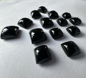 Cabochon carré en onyx noir riche, pierre précieuse de 4 mm à 20 mm, qualité naturelle AAA, poli à la main - Product Image 5