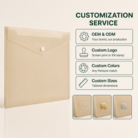 Pochette de classement A4 en PP avec logo personnalisé, bouton-pression, pochette transparente en plastique pour documents, classeur pour fournitures de bureau