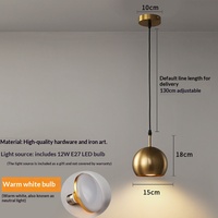 Suspension nordique en fer à suspension filaire pour chevet, chambre, salle à manger, comptoir de bar, style moderne et luxueux, lampe à tête unique