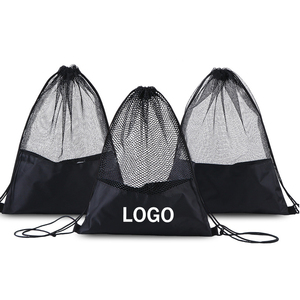Custom Logo Mesh <b>Drawstring</b> <b>Bag</b> for Football Basketball Transparent Net <b>Drawstring</b> Backpack for Gym Sports - Product Image 1