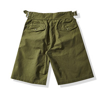 Shorts décontractés en coton style Gurkha vintage pour homme, coupe ample, taille mi-haute, style Bermuda court
