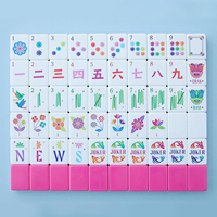 Jeu de tuiles de mahjong américain Yumyoung - Motif d'animaux mignons, 166 tuiles avec sac portable