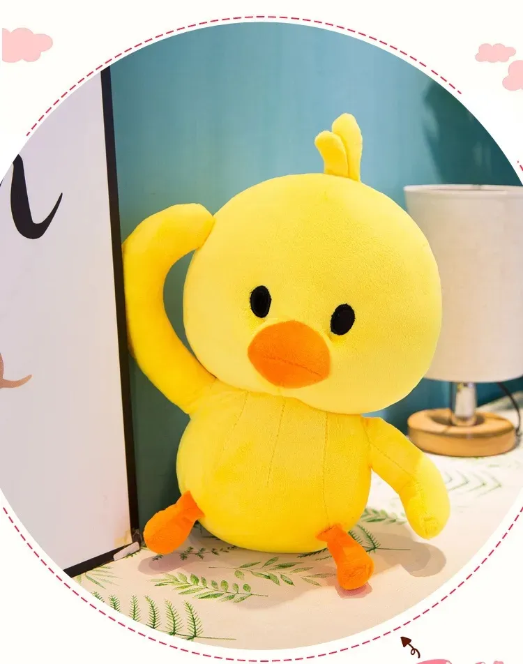 XH Super Soft Stuffed Toy Duck Giant Yellow Duck Plush Animal Pillows Little yellow duck doll