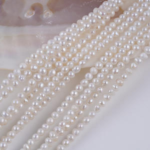 Promotion de perles de culture d'eau douce naturelles Keshi blanches AK de Zhuji, 3,5-4 mm, pour la fabrication de bijoux DIY, vente en gros de couleurs - Product Image 3