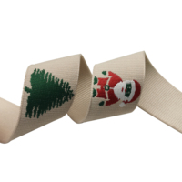 Ruban jacquard flocon de neige pour sapin de Noël, 2 pouces, 100 % polyester, épaisseur 1,8 mm, robuste, de qualité supérieure, pour emballages cadeaux et colliers pour animaux de compagnie