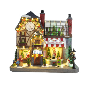 Maison de <span class=keywords><strong>jardin</strong></span> moderne en polyrésine avec horloge, musique et animations, décoration de Noël intérieure, artisanat de Noël, idée <span class=keywords><strong>cadeau</strong></span> pour le salon - Product Image 2