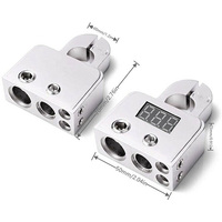 Voltmeter Digital 12V 24V 1 Pasang Konektor Terminal Baterai Mobil 0/4/8 AWG Kit Tiang Daya Cocok untuk Sebagian Besar Baterai Mobil