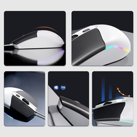 Souris de jeu filaire ergonomique rétroéclairée avec capteur optique USB 4D 1600 DPI pour PC/ordinateur compatible avec les ordinateurs de bureau