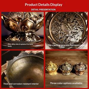 Quemador de Incienso de Cobre Antiguo de Dongguan, Artículos Religiosos Chinos, Regalos Creativos, Artesanía Decorativa de Aleación de Zinc, Modelo <span class=keywords><strong>HS70</strong></span> - Product Image 2