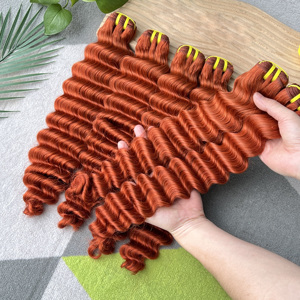 Rosso <span class=keywords><strong>Rame</strong></span> Vibrante # 350 Fasci di Capelli Umani Vietnamiti Grezzi di Alta Qualità, Grado 12A, Ondulati Profondi - Product Image 2