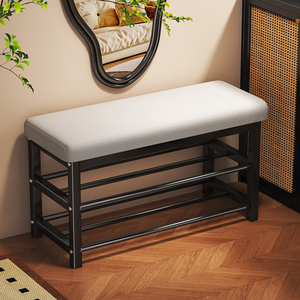 Meuble à chaussures moderne de luxe léger avec <span class=keywords><strong>banc</strong></span> rembourré, structure métallique, vente directe usine - Product Image 1