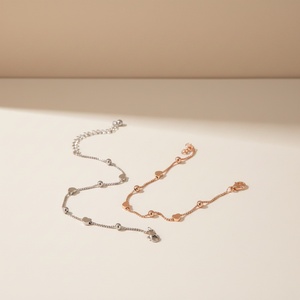 Stainless Steel <b>Love</b> Token <b>Bracelet</b> for Couples Classic Anniversary Trendy Niche Design Gold-Plated Heart Pattern Chain Micro - Product Image 1
