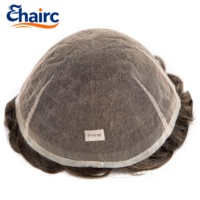 Système capillaire 100 % cheveux humains pour hommes, testé Intertek, sûr pour les peaux sensibles, perruque frontale en dentelle, cheveux bouclés, pour la perte de cheveux
