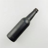 Bouteilles de bière en verre noir mat, vide, avec capuchon en couronne noire, 330ml, 1 pièce