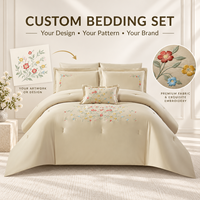 Alenhome Ensemble de couette 3 pièces en coton respirant 100% avec garnissage en polyester 350 g/m² et deux taies d'oreiller brodées – Meilleures ventes