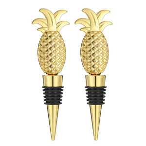 Takumori Pineapple <b>Wine</b> Stopper Gold Metal Sealing Bottle Cap For <b>Wine</b> Preservation And Parties - Product Image 2