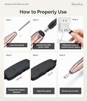 Lime à ongles électrique portable USB en forme de stylo, 20000 tr/min, avec design compact pour tous les soins des ongles, polissage de manucure