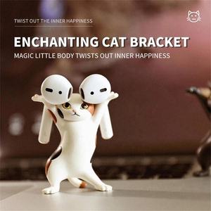 Creativo portalápices de gato ataúd de gatos bailarines Figuritas de gato bailarín Soporte de auriculares para AirPods 1/2/3 - Product Image 2