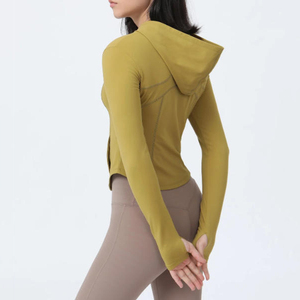 Chaqueta Deportiva de Yoga con Cierre Completo y Orificios para los Pulgares, de Secado Rápido, Tejido Personalizado OEM, Alta Elasticidad, con Logotipo, para Gimnasio y Fitness, para Mujer - Product Image 2