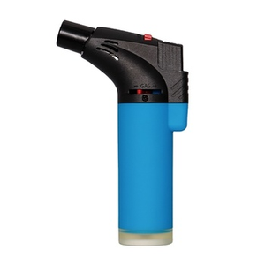 Nuevo estilo a prueba de viento logotipos personalizados sola llama azul plástico inclinado antorcha encendedor para la venta al por mayor - Product Image 2