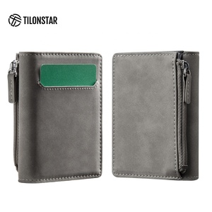 TILONSTAR TVC902 Customized Logo Smart Aluminum <b>Case</b> Pop Up Wallet With Zipper <b>Coin</b> Purse RFID Credit Card Holder - Product Image 6