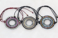 Bracelet vintage classique de style ethnique d'Asie occidentale, grand cercle, résine, perles de riz Miyuki, tissé à la main, personnalisable