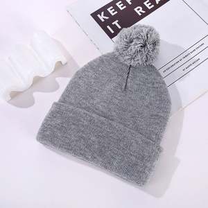 Bonnet tricoté personnalisé avec pompon, motif crâne, chaud pour l'hiver, ski, en acrylique jacquard, broderie 3D, logo personnalisé, vente en gros - Product Image 2