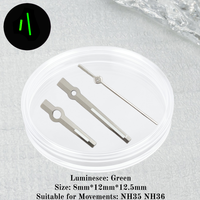 Aiguilles de montre Or, Noir, Rouge 8mm 12mm 12.5mm, Pointeurs Lumineux Bleus/Verts pour Style DateJust, Mouvements NH35/NH70/NH36/4R/7S