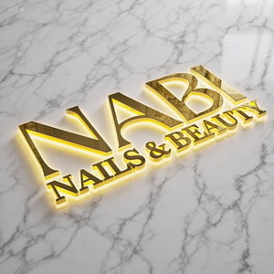 Biển hiệu ngoài trời & trong nhà phát sáng tùy chỉnh, chữ nổi kim loại 3D, logo đèn nền cho quảng cáo trên tường văn phòng - Product Image 2