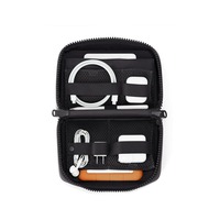 Voyage Portable Électronique Organisateur Cas En Cuir Câble Sac De Rangement pour Clé USB Carte SD Autres Accessoires Électroniques Portables
