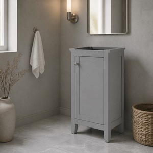 Meuble de salle de bain suspendu en bois massif, style classique, pour petits espaces - Product Image 5