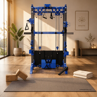 Rack de musculation multifonction robuste avec système de poulies à câble réglable, machine d'entraînement fonctionnel pour salle de sport à domicile