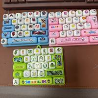 Porte-clés anti-stress en PC transparent, forme clavier, boutons réalistes à clic, chaîne métallique, pendentif, sensoriel