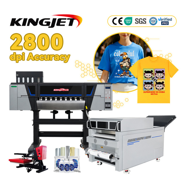 For Digital DTF Flatbed Printer 2 Head I3200 60cm PET Film Full-Automatic T-shirt Printing Machine New Condition