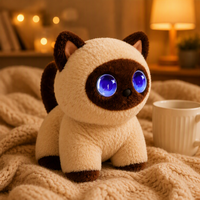 Peluche interactive super douce pour la décoration intérieure, compagnie pour personnes âgées, poupée chaton approuvée EN71, compagnon câlin