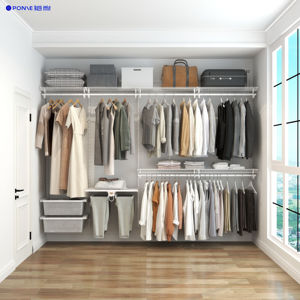 Có Thể Điều Chỉnh <span class=keywords><strong>2</strong></span>.9M Đặt Kim Loại Tủ Quần Áo Mở Kèm Theo Treo Tường Lưu Trữ Miễn Phí Tùy Chỉnh Thân Thiện Môi Trường Phòng Ngủ Cloakroom - Product Image 1