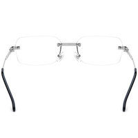 Monturas de Gafas de Aleación Borregls para Hombre, Diseño Cuadrado Sin Montura, Gafas Ópticas de Diseñador, Modelo 2026, 150270
