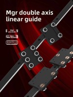 Guide linéaire externe à double axe MGR20S/MGR25S/MGR35S/MGR50, bloc coulissant en acier pour roulement, tiroir de vitrine, axe optique
