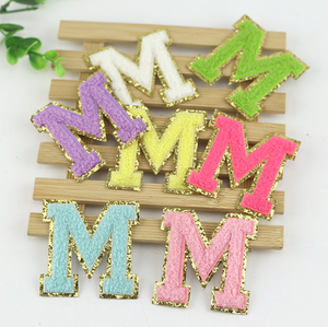 5.5 cm cao long lanh <span class=keywords><strong>Chenille</strong></span> chữ các bản vá lỗi tự dính các bản vá lỗi - Product Image 4