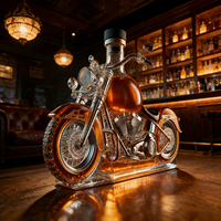 Carafe à whisky en verre en forme de moto, style vintage, pour bar à domicile, avec emballage cadeau et logo personnalisé, vente en gros